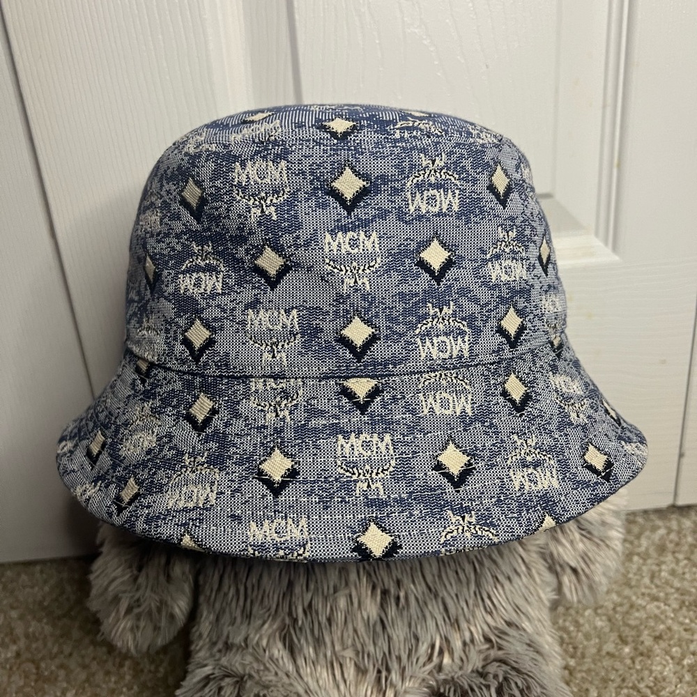 MCM DENIM UNISEX BUCKET HAT